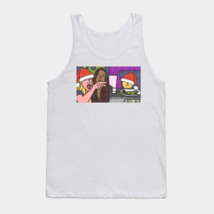 Woman Yelling At Cat Meme Dotty Christmas Santa Hat Tank Top